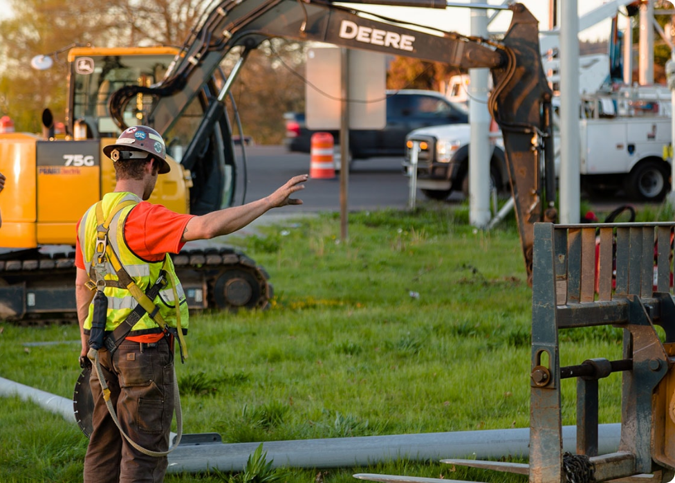 Prairie Electric electrician working outside